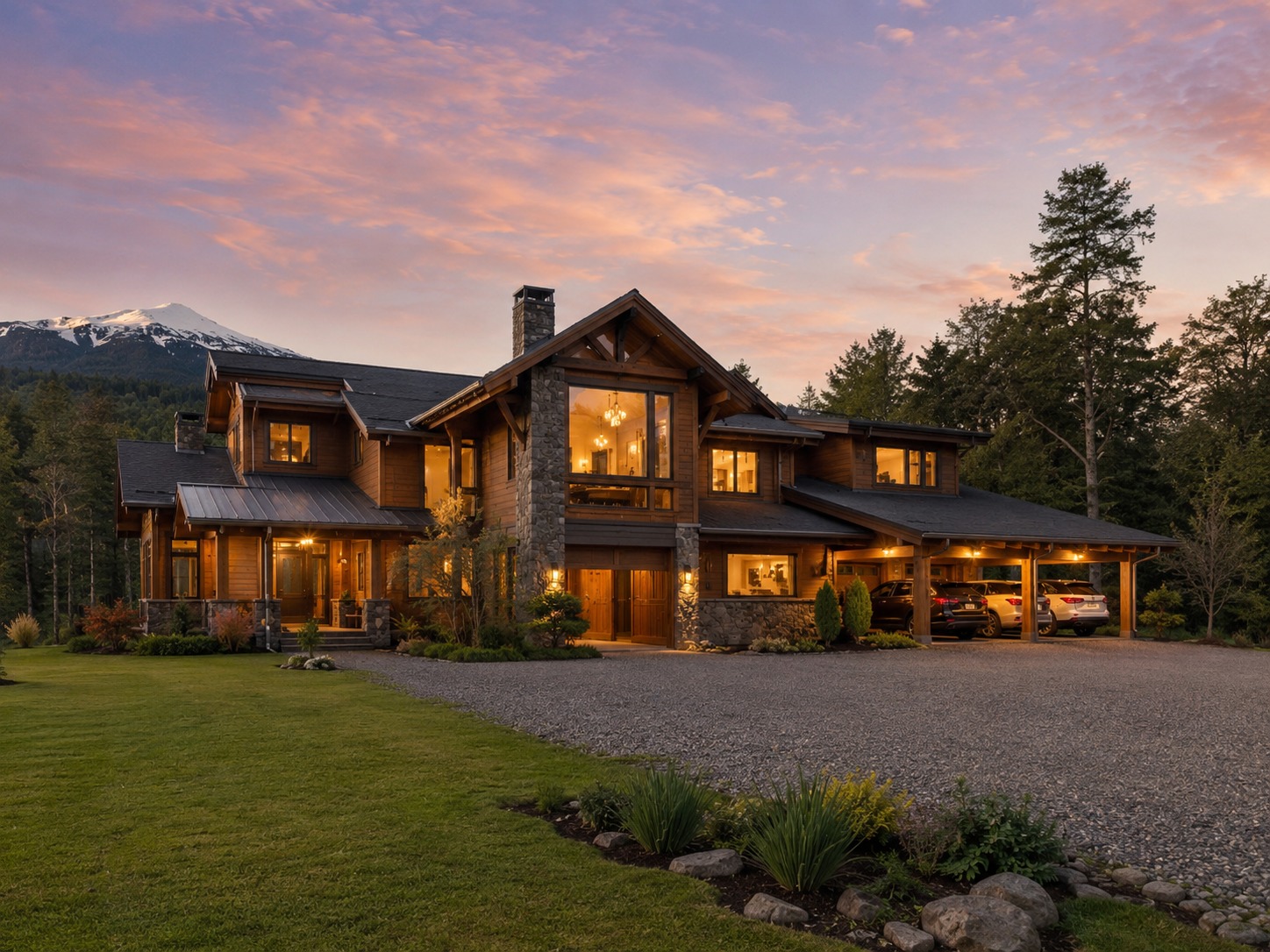 Casa sureña estilo lodge familiar