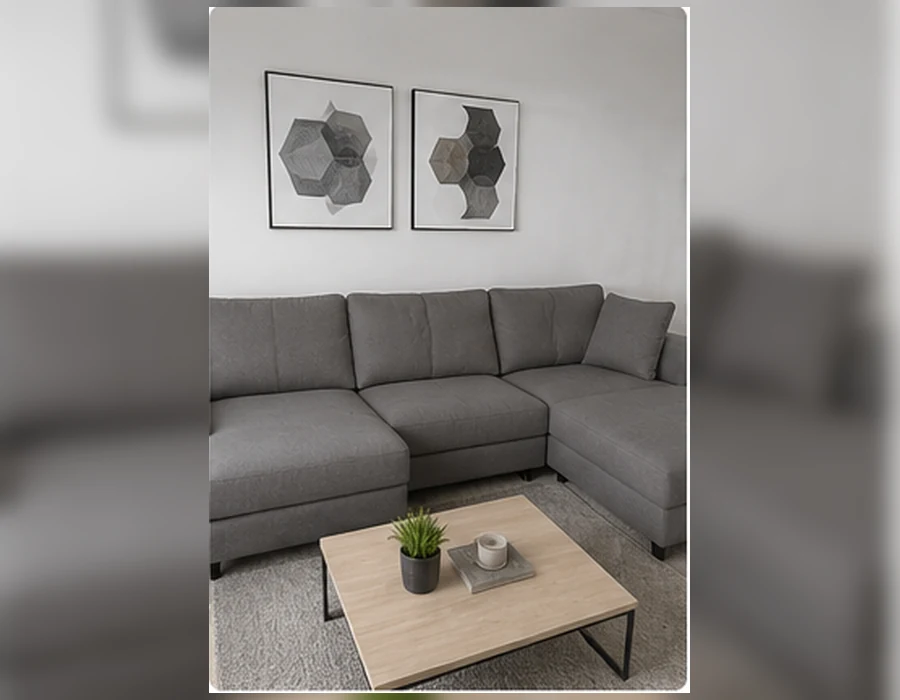 Sofá modular tres cuerpos color gris