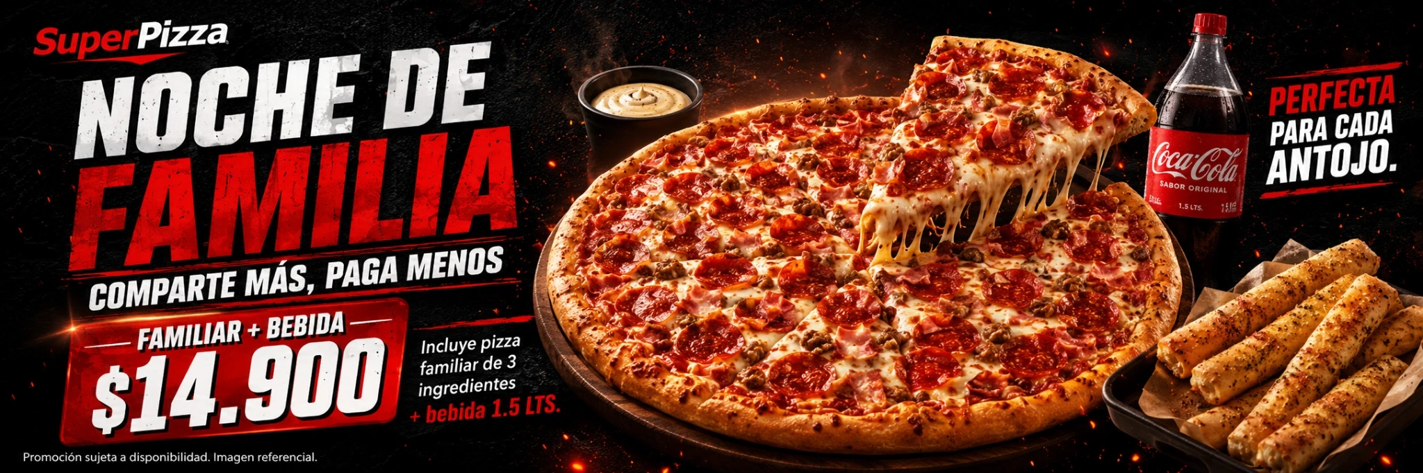 Promoción noche familiar SuperPizza